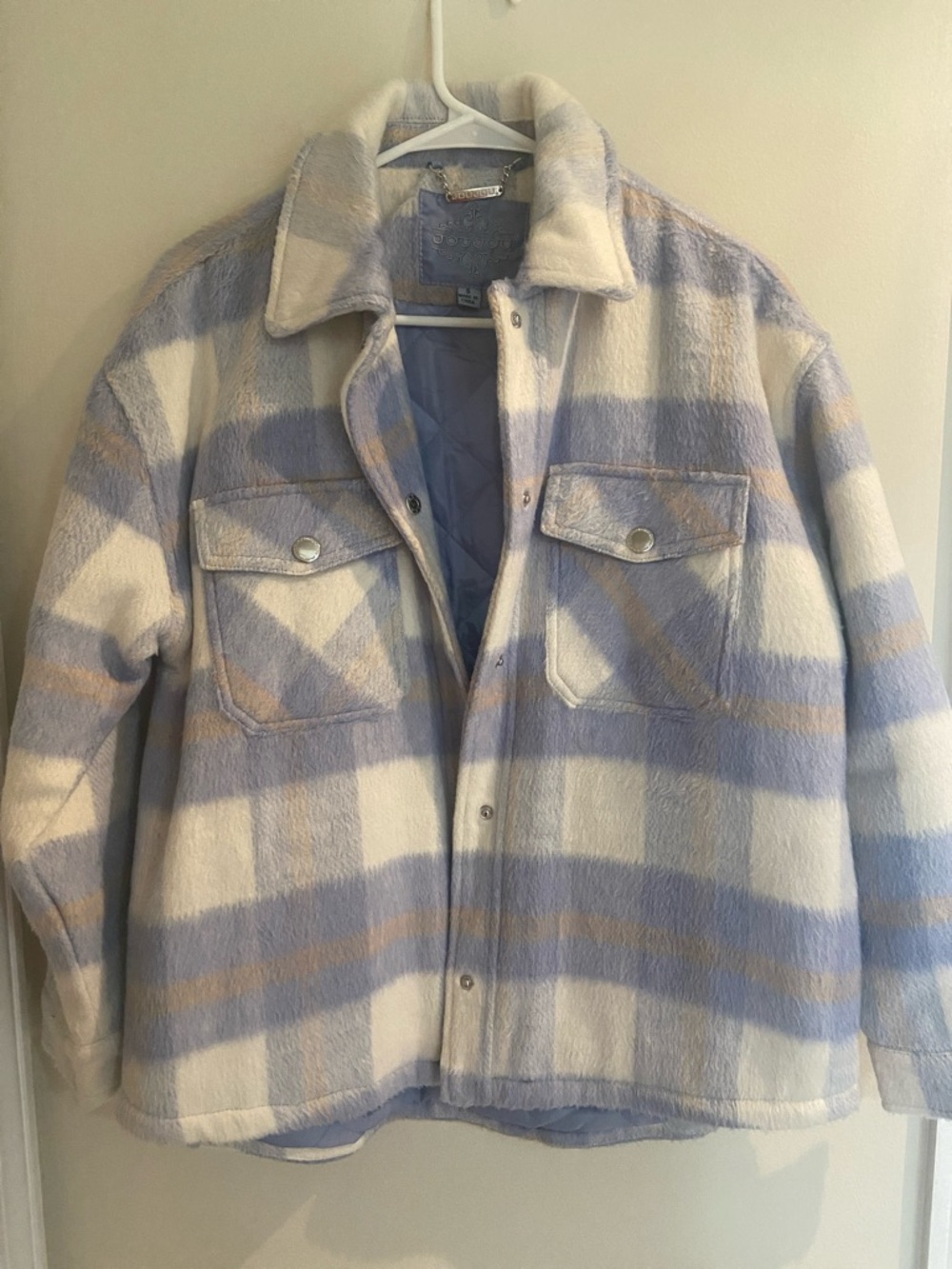 Jou Jou Light Blue Embroidered Label Coat